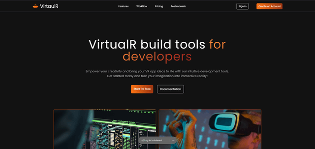 VirtualR Landing Page